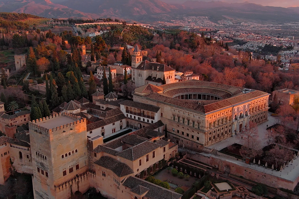 The Alhambra, Granada, Spain, in autumn.