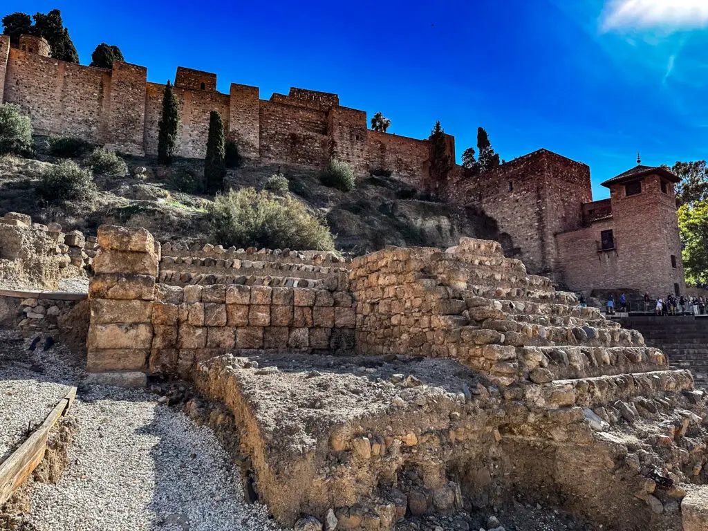 A shot of the Roman Theater and Alcazaba in Málaga, Spain.
