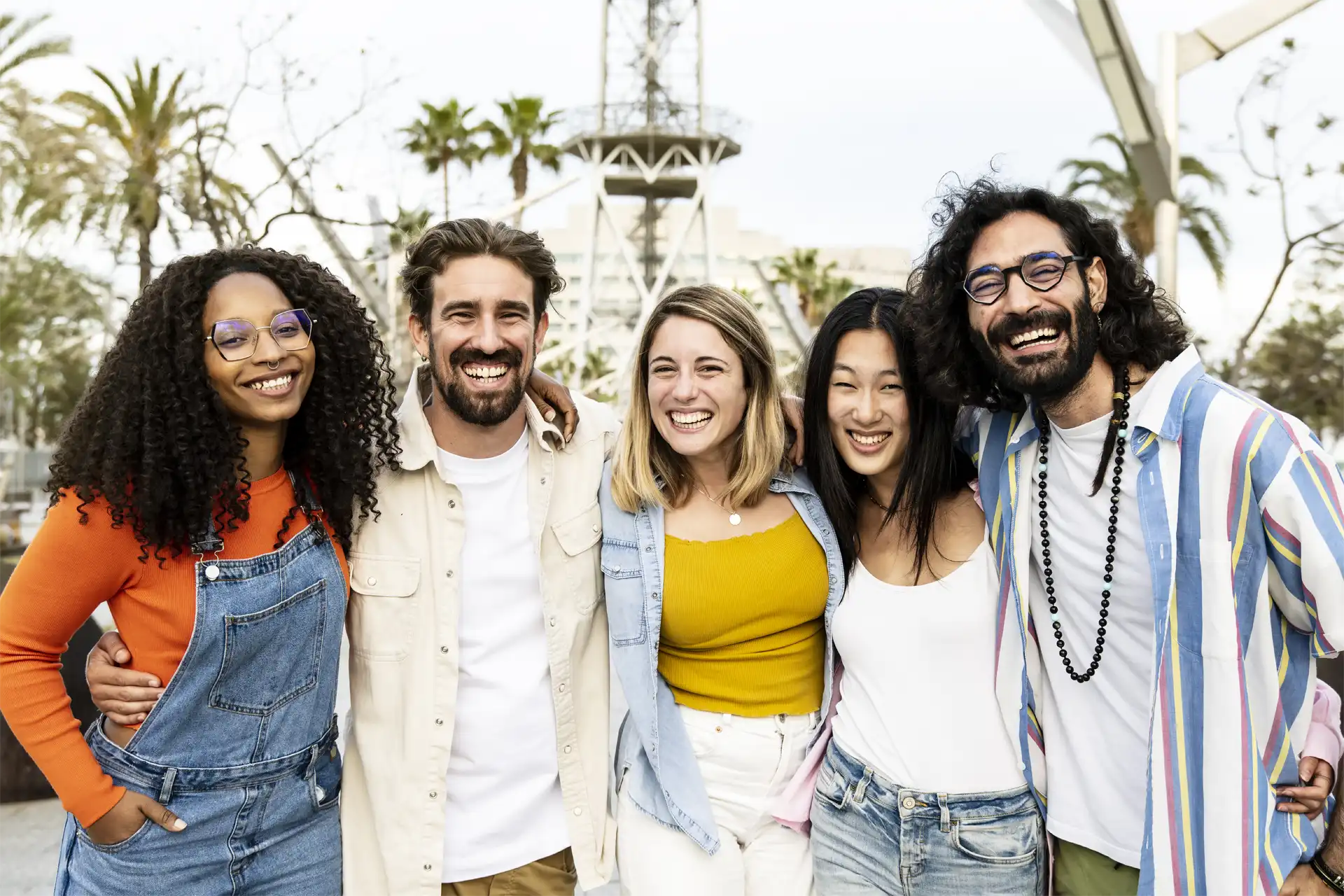 A group of friends celebrating together.
